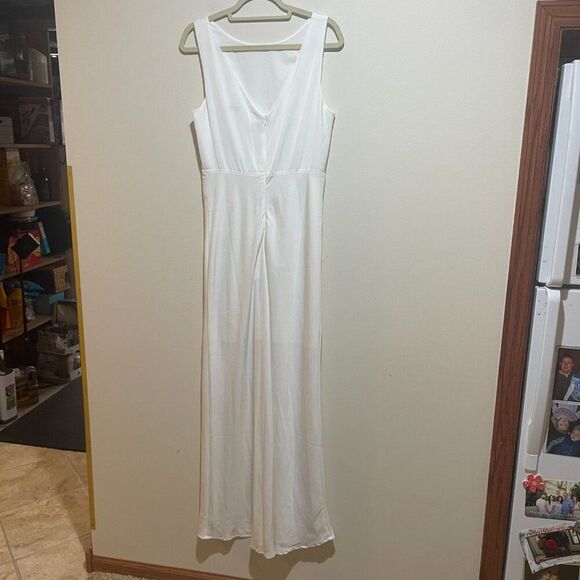 Baltic Born Sz L Molly Mod White Maxi Dress Elegant Timeless Classic Formal - Picture 7 of 11